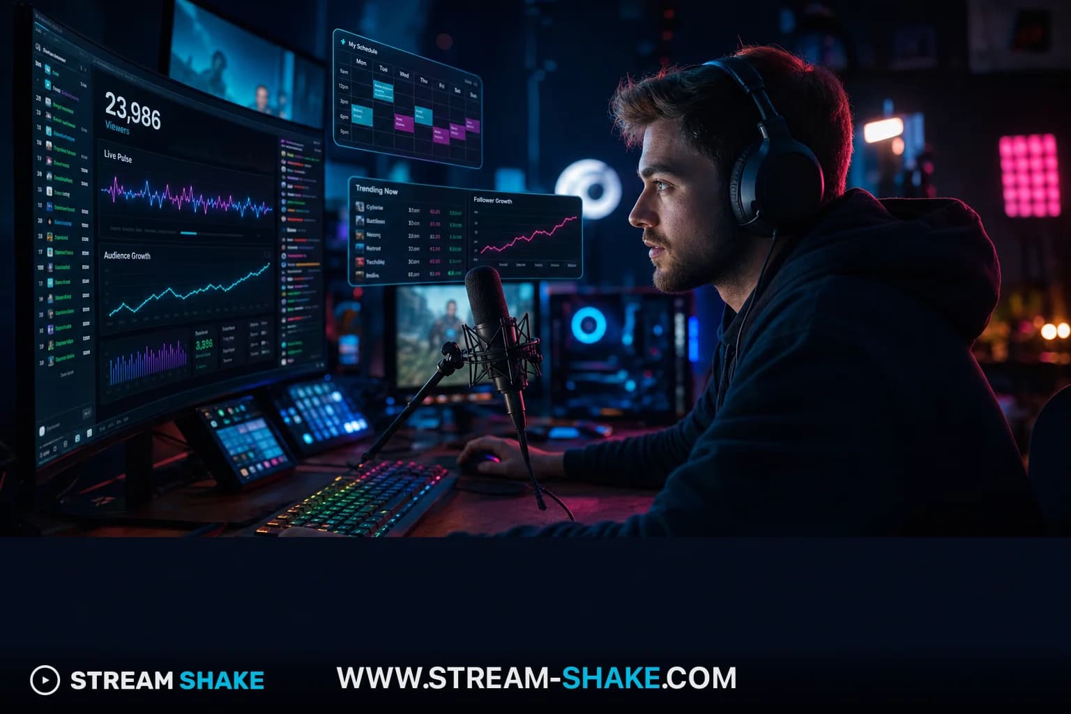 Stream Shake 워터마크가 찍힌 '시청자 1명' 화면을 보고 낙담한 트위치 스트리머.