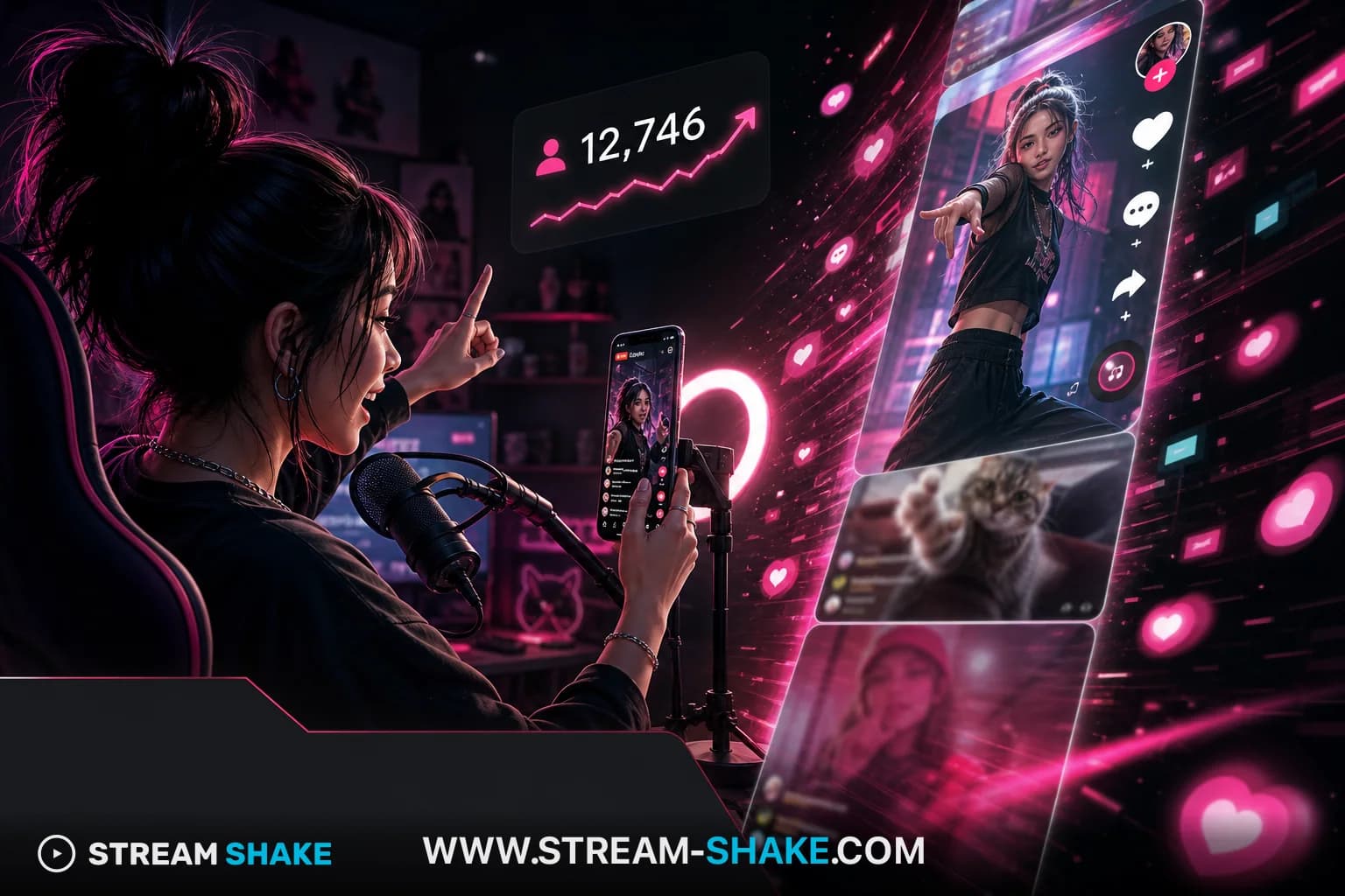 ترويج بث TikTok LIVE — Stream Shake
