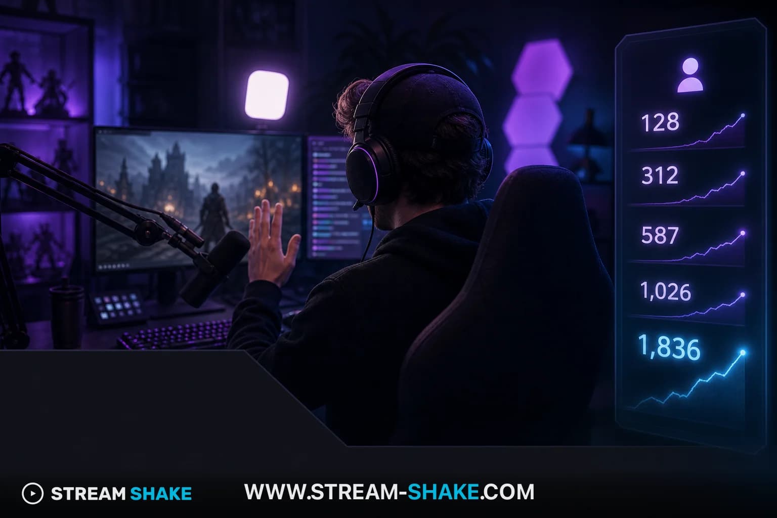Stream Shake — espectadores reales para streamers de Twitch